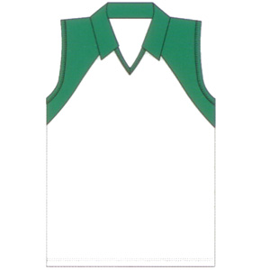 *Adults Polyester / Cotton Interlock Sleeveless V Neck with Contrast Panels